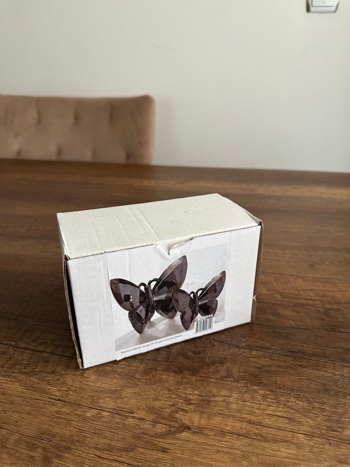 Kadın Kelebek Figürlü Gri Kol Düğmeleri - Görsel 3