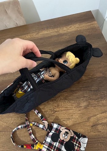 Siyah Mickey Desenli Bebek Taşıma Çantası - Görsel 4