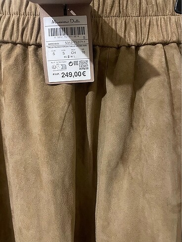 s Beden camel Renk Massimo dutti deri etek
