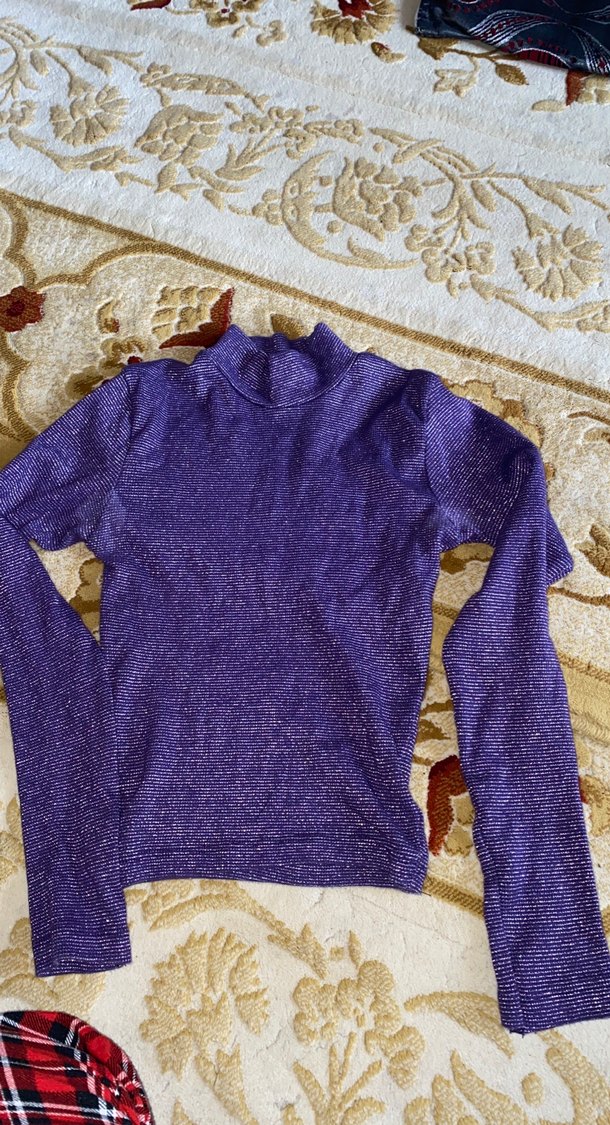 Mor Balıkçı Yaka Kadın Triko Kazak - Görsel 3