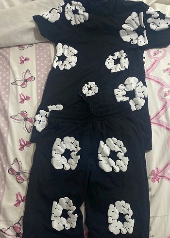 Diğer Erkek Siyah Batik Desenli Midi Pijama Takımı