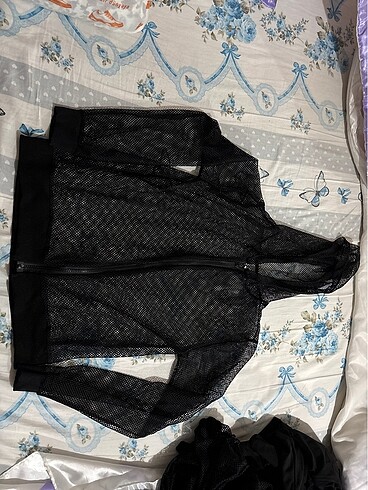 Fermuarlı fileli ceket - Görsel 5