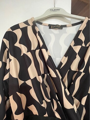 Elbise siyah krem - Görsel 6