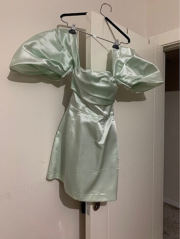 Alfabeta saten su yeşili elbise - Görsel 5