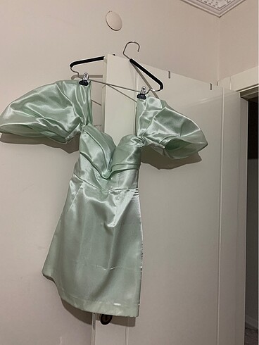 Alfabeta saten su yeşili elbise - Görsel 6