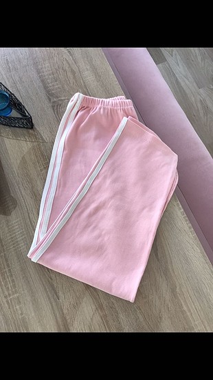 40 Beden pembe Renk Çizgili Pembe Eşofman Altı