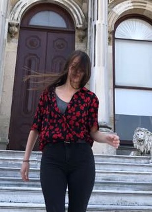 l Beden çeşitli Renk Vintage Gömlek