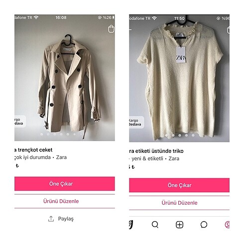 Zara Trençkot ceket & Triko