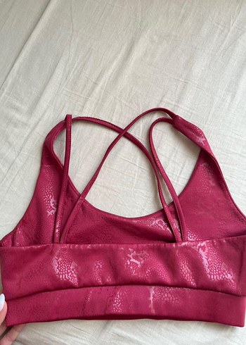 Koton Bordo Parlak Yılan Desenli Spor Sütyeni