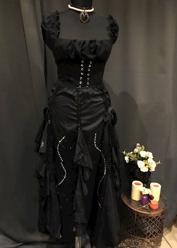 Siyah Gotik Uzun etek
