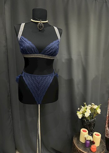 Lacivert Dantel Detaylı takım - Görsel 6