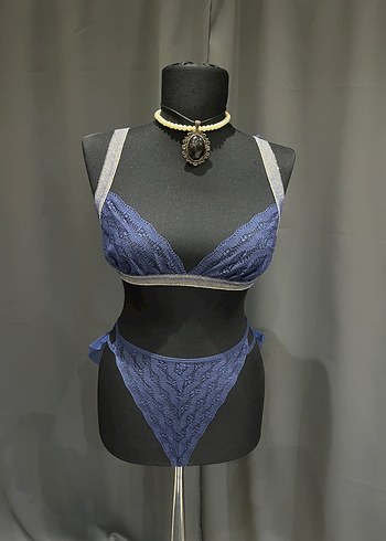 Lacivert Dantel Detaylı takım - Görsel 2