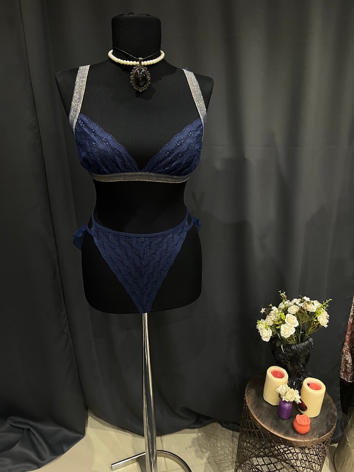 Lacivert Dantel Detaylı takım - Görsel 5