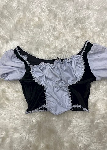 Gri Renkli Gotik Kadın Bustiyer - Görsel 3