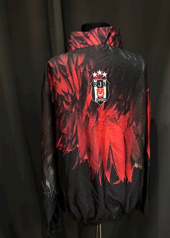 Kadın Kırmızı Kapüşonlu Baskılı Spor Ceket - Görsel 5