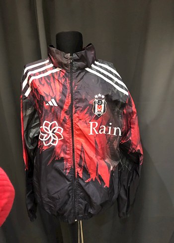 Kadın Kırmızı Kapüşonlu Baskılı Spor Ceket - Görsel 7