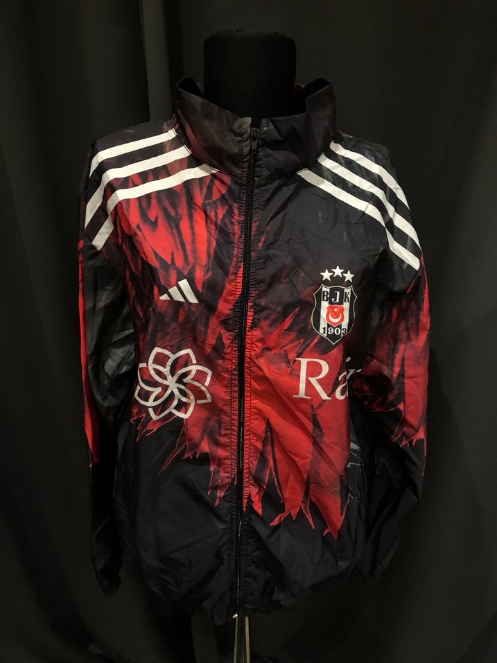 Kadın Kırmızı Kapüşonlu Baskılı Spor Ceket - Görsel 2