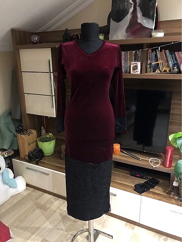 s Beden bordo Renk Gothic kadife