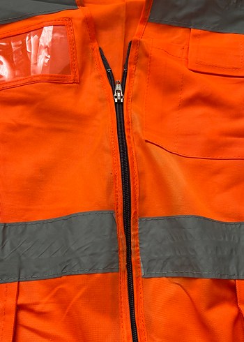 Renkli Fermuarlı Turuncu Erkek Yeleği iş yeleği - Görsel 2