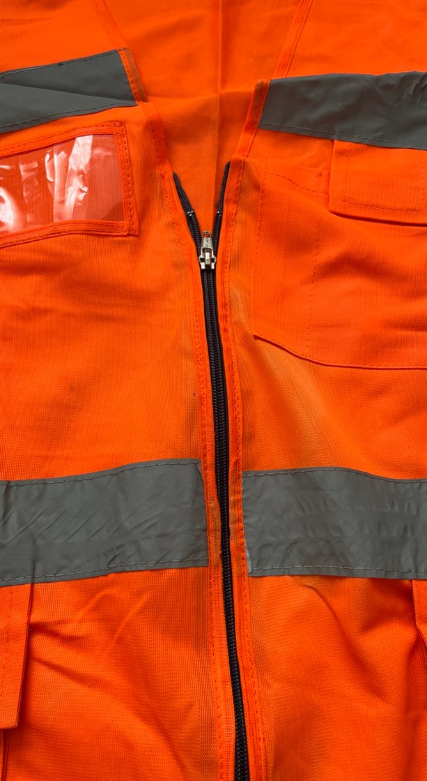 Renkli Fermuarlı Turuncu Erkek Yeleği iş yeleği - Görsel 2