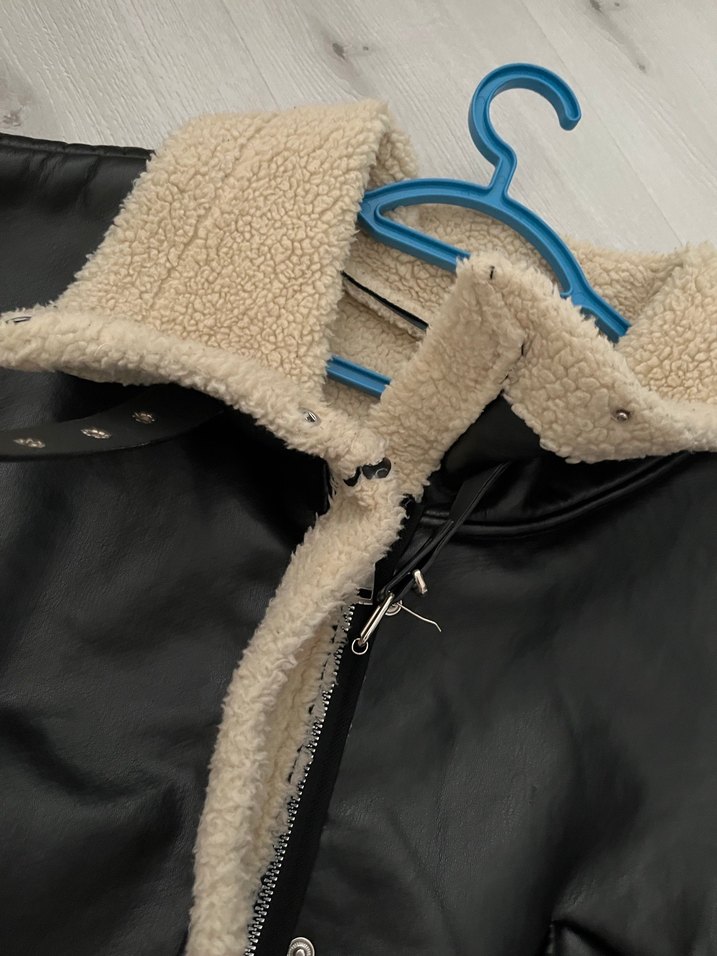 Kürklü Kahverengi Deri Kadın Ceket - Görsel 2