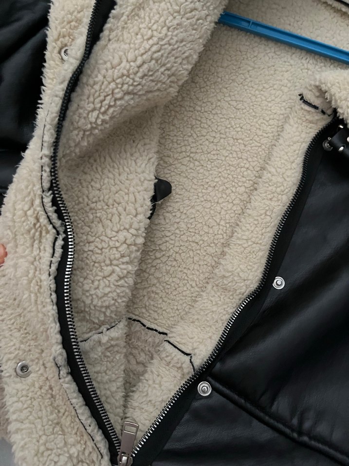 Kürklü Kahverengi Deri Kadın Ceket - Görsel 5