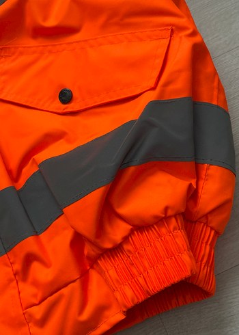 Turuncu Reflektörlü Düğmeli Street Wear Mont - Görsel 5