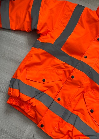 Turuncu Reflektörlü Düğmeli Street Wear Mont - Görsel 2