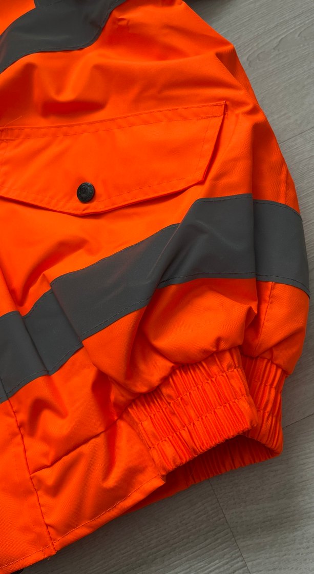 Turuncu Reflektörlü Düğmeli Street Wear Mont - Görsel 5