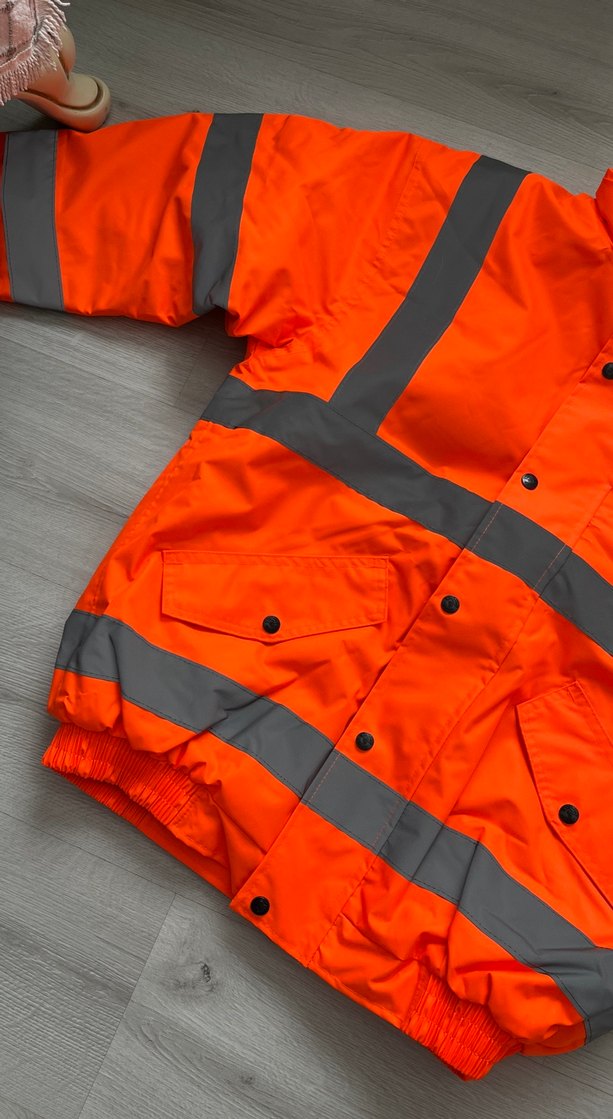 Turuncu Reflektörlü Düğmeli Street Wear Mont - Görsel 2