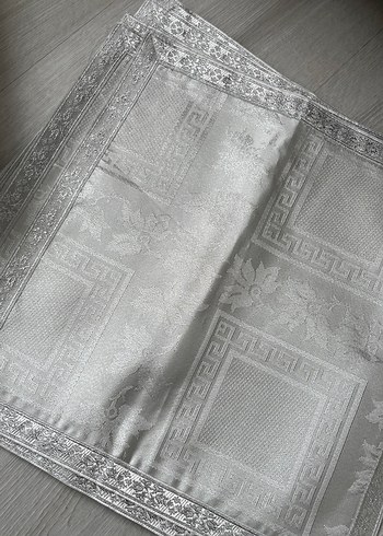 Gri Nakışlı Modern Klasik Peçete Seti - Görsel 4