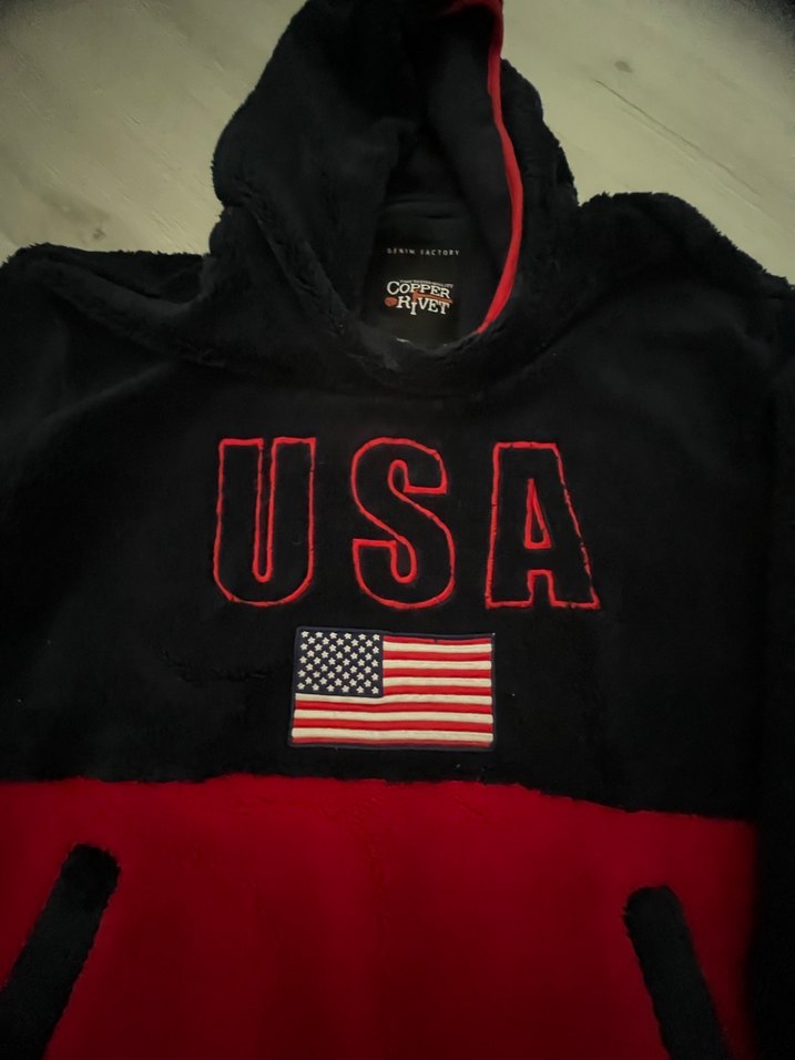 Kapüşonlu Erkek Kırmızı Siyah Polar Sweatshirt - Görsel 4