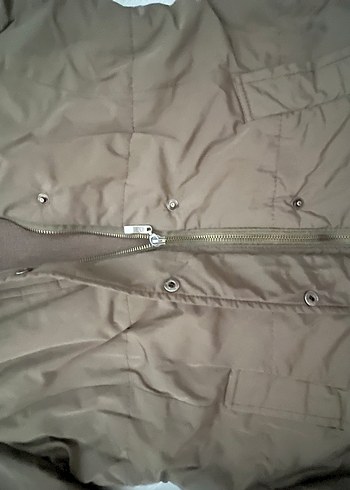 Düğmeli Gri Kadın Midi Mont - Görsel 5