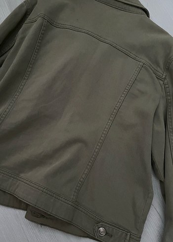 Haki Kadın Uzun Kollu Denim Ceket - Görsel 6