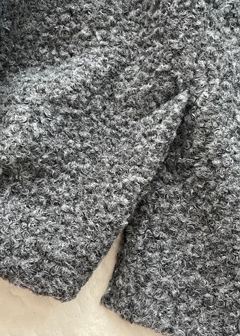 Gri Düğmeli Midi Kadın Kaban - Görsel 9