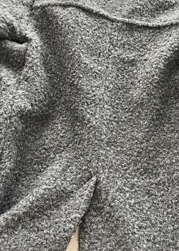 Gri Düğmeli Midi Kadın Kaban - Görsel 10