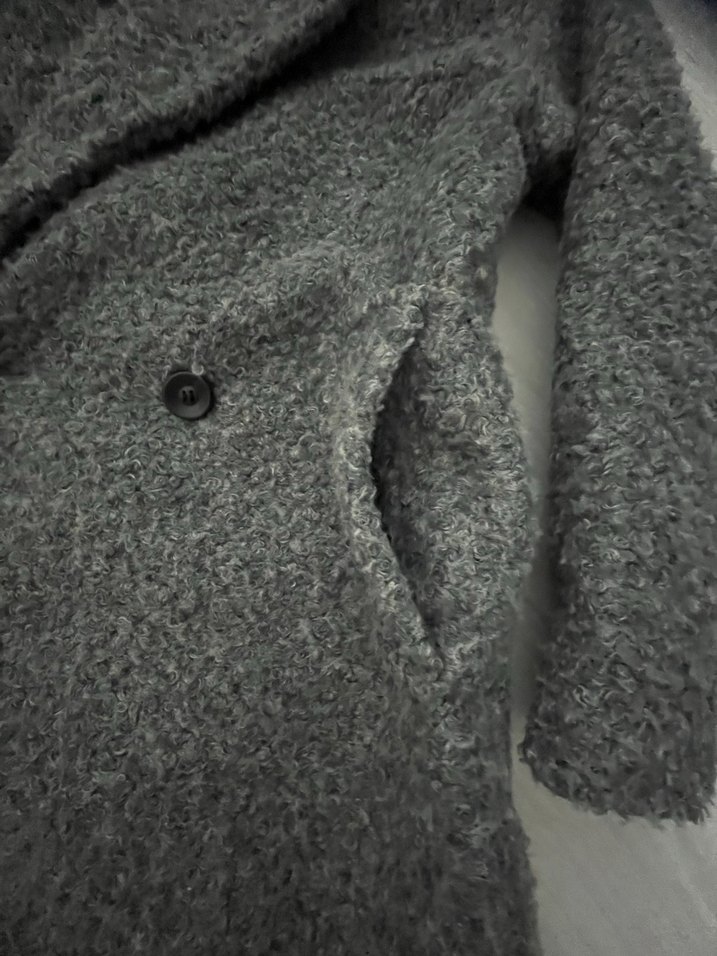 Gri Düğmeli Midi Kadın Kaban - Görsel 5