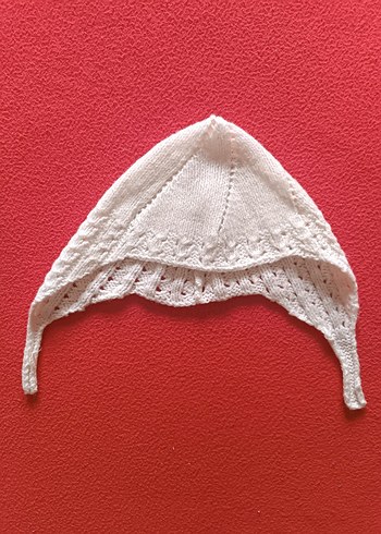 3-6 Ay, 17 cm Beden Beyaz Örgü Bebek Şapkası,2,3 aylıktan itibaren olur. El örgüsü
