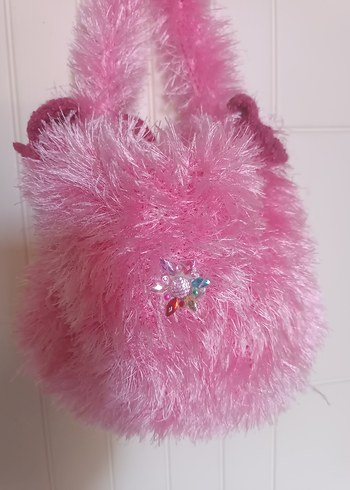 Tasarımcı Pembe, SIFIR, Çocuk Çanta,El örgüsü,,En 24 cm,boy 18 cm(sapsız)