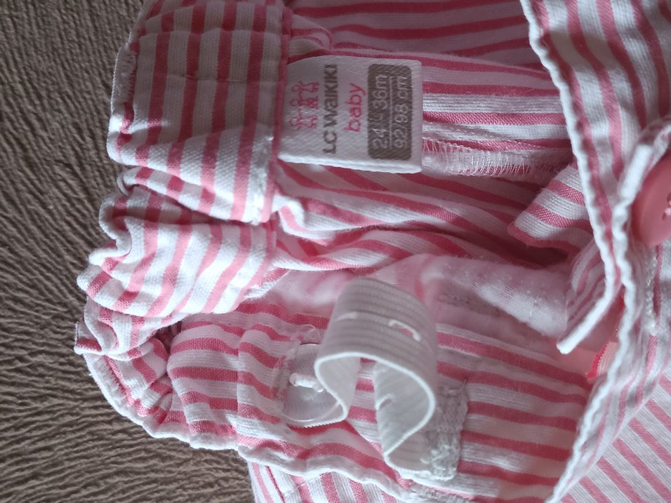 2 yaş, LCW,Kız Çocuk Pembe Çizgili Pamuklu Şort,PEk sevimli  - Görsel 3