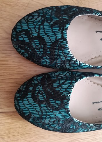 37 no,kadın babet ayakkabı,siyah dantel işlemeli gibi modeli var - Görsel 3