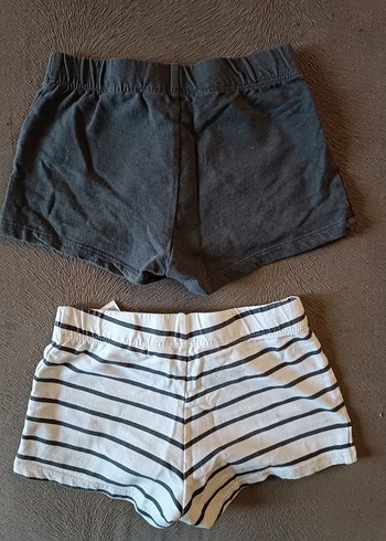 3 yaş,H&M,Kız Çocuk Gri ve Çizgili Pamuklu Şort, Yepyenidir  - Görsel 5