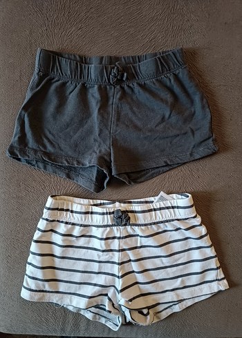 3 yaş,H&M,Kız Çocuk Gri ve Çizgili Pamuklu Şort, Yepyenidir  - Görsel 4