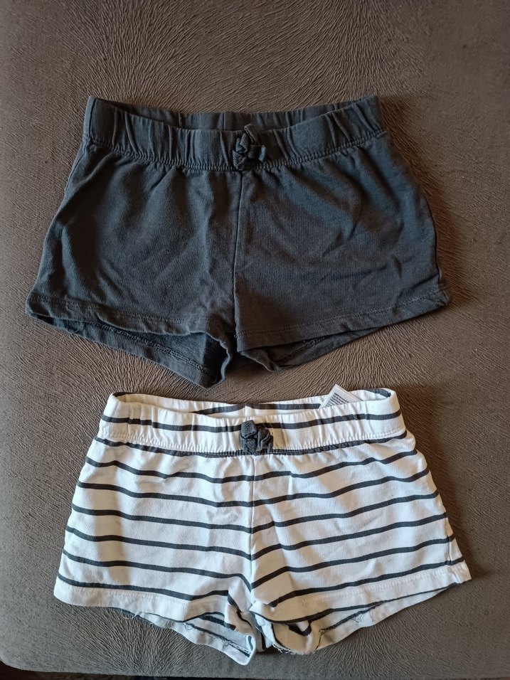 3 yaş,H&M,Kız Çocuk Gri ve Çizgili Pamuklu Şort, Yepyenidir  - Görsel 4