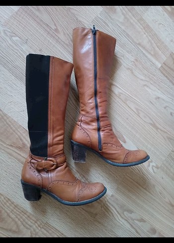 Kadın Çizme,bilekten dize siyah kısmı esnek lastikli, sorunsuz - Görsel 7