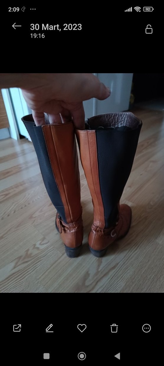 Kadın Çizme,bilekten dize siyah kısmı esnek lastikli, sorunsuz - Görsel 5