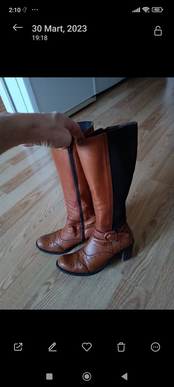 Kadın Çizme,bilekten dize siyah kısmı esnek lastikli, sorunsuz - Görsel 3