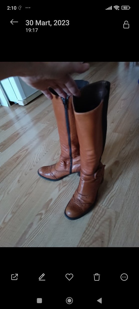 Kadın Çizme,bilekten dize siyah kısmı esnek lastikli, sorunsuz - Görsel 2