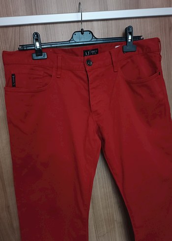 Armani ARMANİ JEANS,36, Büyük beden,Kırmızı Erkek Denim Pantolon, rahat