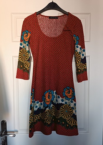 36 beden, bordo bohem desenli elbise